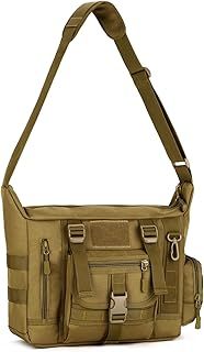 HUNTVP Messenger Bag Tactical Cross Body Bag Men Military Shoulder Bags Laptop Pack for Men Women Work Travelling Camping Hiking Outdoor (Black/Brown/Grey/Green)