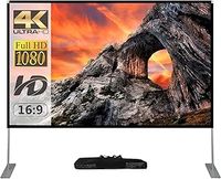 Projector Screen with Stand 100 inch Portable Projection Screen 16:9 4K HD Rear Front Projections Movies Screen with Carry Bag for Indoor Outdoor Home Theater Backyard Cinema Travel