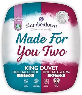 Slumberdown Made For You Two King Size Duvet - Dual 4.5 Tog Lightweight Cool Summer Plus 10.5 Tog All Seasons 2-in-1 Quilt - Soft Touch Cover, Hypoallergenic, Machine Washable, Size (225cm x 220cm)