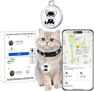 GPS Tracker for Cats-Cat Tracker Collar-Market Leading Pet GPS Location Tracker | No Charging Required | No Monthly Fee | Waterproof | Works with Any Collar (Android and iOS Universal)