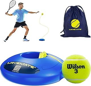 MOVEMATE Tennis-Trainer Set with Wilson® Tennis Ball | Innovative ball game for outdoors, in the garden, in the park for children & adults | Incl. transport bag & exercise videos
