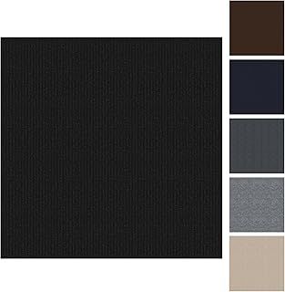 Carpet Tiles Peel and Stick, 30x30CM Squares Floor Tile, Soft Padded Carpet Tiles, Self Adhesive Black 10 Pack