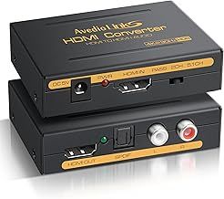 4K@30HZ HDMI Audio Extractor Splitter, avedio links HDMI to HDMI Audio Converter + Optical Toslink SPDIF + RCA L/R Stereo Analog Audio, HDMI Audio Adapter for PS5, Chromecast, Fire Stick,Blu-Ray Player and more