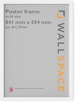 Wall Space A1 White Frame | 59.4 x 84.1 cm A1 White Poster Frame | Large Wooden Picture Frames to fit A1 Poster - 594 x 841 mm White Poster Frame | Solid Wood | A1 Frame White | A1 Frame 594x841 mm