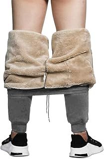 MANLUODANNI Men's Casual Fleece Jogger Sweatpants Winter Warm Plush Trousers