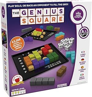 The Happy Puzzle Company - The Genius Square - 62,208 Puzzle Challenges for Friends and Family Board Game Night - Logic STEM Educational Learning Resources (The Genius Square)