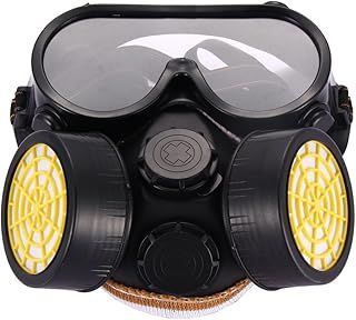rayinblue ABB767576 Anti-Dust Spray Paint Industrial Chemical Gas Respirator Mask Glasses Goggles Set, As Shown in The Picture