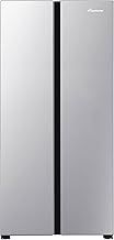 Fridgemaster MS83431ES Freestanding Slim American Side by side Door Fridge Freezer 445L, Total No Frost, Inverter compressor, Silver, 83.6Wx178.0Hx63.6D cm, 38dB low noise Energy Rating E