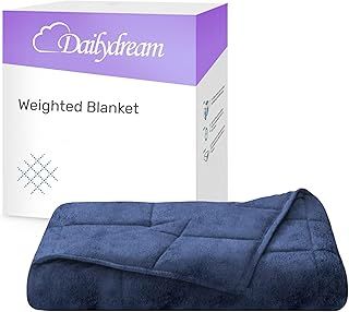 Dailydream Therapy Weighted Blanket in Fluffy Fleece, 4.5 kg for Adults, 135 x 200 cm, Blue