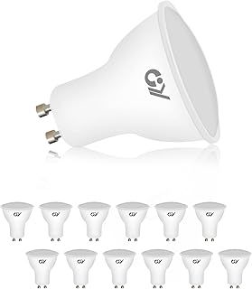 GU10 LED Bulbs Cool White 6500K,8W 800lm Energy Saving GU10 LED Light Bulbs,80W Halogen Bulb Equivalent 120° Wide Beam for Ceiling Non-dimmable,Pack of 12