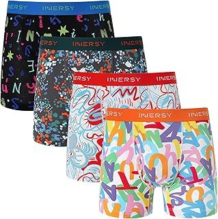 INNERSY Mens Boxer Shorts Multipack Open Fly Pants Underwear Breathable Mesh Underpants Pack of 4