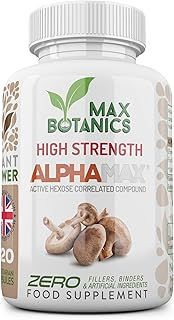 ALPHAMAX® Active Hexose Correlated Compound - High Strength Formula - 600mg - Made from Shiitake Mushrooms - No Additives - UK Made - GMP Standards (120 Capsule Bottle)