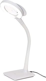 PURElite Magnifying Desk Table LED Lamp, White, Mains Operated