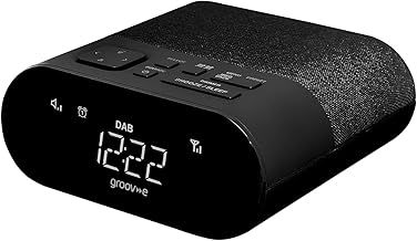 Groov-e Roma DAB & FM Clock Radio - Alarm Clock with USB Charging Port - LED Display - Mains Operated - Portable Radio - 40 Preset Stations - Black