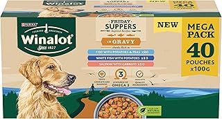 WINALOT Friday Suppers Mixed Variety Fish in Gravy Wet Dog Food 40x100g