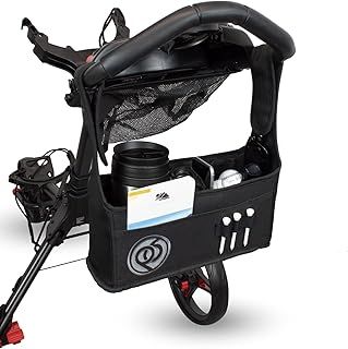 Universal Golf Push Trolley Organiser Pouch, Easy Access Holder for Accessories, Rangefinder, Drink and More. Compatible with Motocaddy, Powakaddy, Clicgear, Cube, Masters, Big Max & Many More