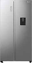 Fridgemaster MS91547DFE Freestanding American Side by side Door Fridge Freezer 547L, Metal Grey, Inverter compressor, Non-Plumbed Water Dispenser, 91 × 178.6 × 64.3 cm (W×H×D) Energy Rating E