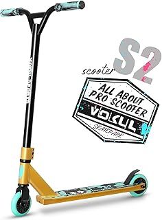 VOKUL TRII S2 Stunt Scooter - Freestyle Pro Spec 360 Degree - Tricks Scooter for Age 6+ Beginners Kids Boys Girls Teens, 19.5" W*23.8" H Handlebar, Reinforced Lightweight AL6061 20" L*3.9" W Deck