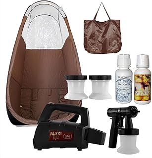 MaxiMist Spray Tan Machine with Tent - HVLP Airbrush Tanning Kit & Booth, Sunless Spray Tan Machine for Home, Maximist Lite Plus - Brown