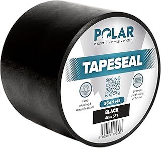 Polar TapeSeal Black - 4" x 5 ft | Rubberised Waterproof Tape for Leaks & Cracks on Roofs, PVC Pipes, Downpipes, Plumbing & Gutters | All-Purpose Indoor & Outdoor Sealant Tape for Lasting Protection