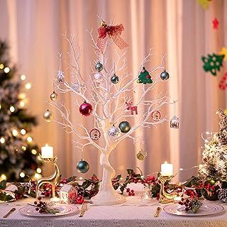 White Artificial Trees Twig Tree - 80cm Tall Fake Christmas Tree for Table Centrepiece Ornament Display Tree Easter Tree Inweder Wishing Tree for Wedding Table Halloween Birthday Xmas Home Decor