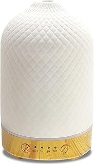 Essential Oil Diffuser Electric Aromatherapy Oil Diffuser 100ml Ceramic Aroma Scent Diffusers Humidifier with Auto Shut Off Ultrasonic Quiet/4 Timing Set/7 LED Lights for Home Office Sleep