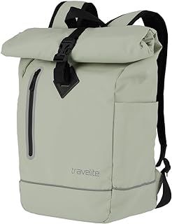 travelite rolltop backpack waterproof, bicycle backpack, leisure backpack with rolltop closure & reflectors, BASICS, 48 cm, 19 liters