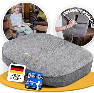 Orthopaedic Seat Cushion - Office & Car Seat Cushion, Coccyx & Haemorrhoid Support (Grey, MEDIUM 145-200 lb)