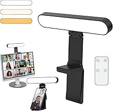 Video Conference Light for laptop & phone, Desk Ring Light with Stand, Zoom Meeting Light for Video Calls Selfie Makeup PC Webcam, Live Streaming Light with Remote Control