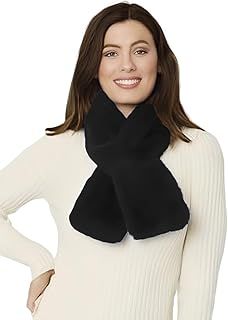 Lina & Lily Faux Fur Pull-Through Women's Winter Collar Scarf Neck Warmer Rectangle Fluffy