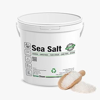 Natural Sea Salt, 1Kg Bucket, Pure Coarse Sea Salt Crystals, 100% Natural Salt, Gluten Free, Vegan and Kosher Certified for Cooking, Seasoning, Bath, Beauty and Salt Grinders