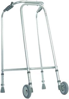 Aidapt Paediatric Ultra Narrow Frame Adjustable Height Aluminium Lightweight Walking Frame with Wheels and Anti Slip Ferrule Feet to Aid Stability and Confidence When Walking Aid
