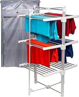 Heated Clothes Airer Electric 3 Tier Dryer Rack, Foldable Indoor Eco Drier with Zip Up Cover for Even Faster Drying, Energy Efficient Only 330W, Pennies To Run