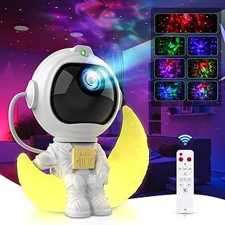 VUENICEE Astronaut Galaxy Star Projector with Timer and Remote Control, USB Powered Spaceman Night Light,Christmas Birthday Gift for Children and Adults