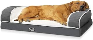 Orthopedic Sofa Bed (XL 101 * 66 * 20 cm), Egg Crate Memory Foam Pet Couch Beds with 3 Sides Bolster for Good Support, Removable Washable Cover, Non Slip Base, Ideal for Medium Large Dogs