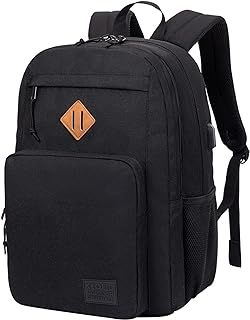 KEOFID Classic Travel backpack for Men and Women, Anti theft Laptop backpack with USB Charging Port for College, Business(Black)