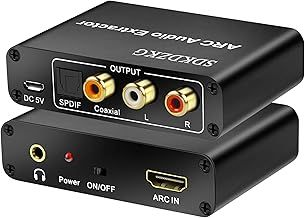 HDMI ARC Audio Extractor, HDMI ARC Converter Splitter Adapter with Digital Optical Toslink SPDIF Coaxial and Analog 3.5mm L/R Stereo Audio for HDTV Amplifier Soundbar Speaker (SDK-A802)