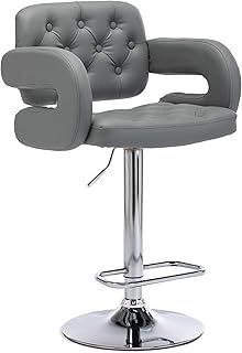 Mercury Pu Swivel Faux Leather Breakfast Kitchen Bar Stool Pub Barstool (Light Grey)