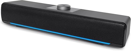 HEANTTV PC Speakers, Computer Speakers Wired Soundbar USB LED Powered Speakers with Powerful Stereo, 3.5mm Aux Input, Speakers with Knob Volume Control for PC, Desktop, Laptop