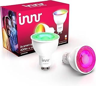 Innr Zigbee GU10 Smart Bulb, LED Light Bulbs White & Colour, Works with Hue*, Amazon Echo 4th Gen., Alexa (Bridge Required), GU10 LED Bulbs, Dimmable, 400 Lumen, 2-Pack