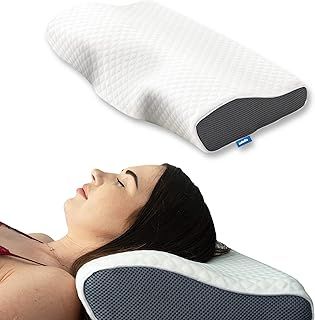 Derila Memory Foam Ergonomic Pillow. The Perfect Bed Pillow for Side, Back, Stomach Sleepers. With Contoured Pillow You Will Wake Up Refreshed (Pack of 1)