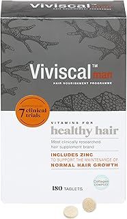 Viviscal Hair Supplement For Men, Pack of 180 Tablets, Natural Ingredients with Rich Marine Protein Complex AminoMar C, Zinc & Flax Seed, Contributes to Healthy Hair Growth (3 Month Supply)
