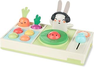Skip Hop Baby Musical DJ Set Toy with Lights, Songs, Sound Effects, and Soft Textures, Farmstand Let The Beet Drop DJ Set (9M919210)
