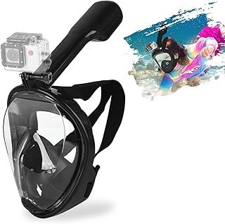 SENTAIMAO Full Snorkel Mask Full Face Snorkel Mask adult with Panoramic View/Anti-fog Anti-leak Design/Sports Camera Mount
