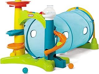 Little Tikes 658365EUC 2-in-1 Tunnel Drop, Windows, Silly Sounds, and Music-Encourages Active Play, Promotes Development-Easy Storage-Incl. 5 Plastic Balls-for Kids Ages 1-3 Years