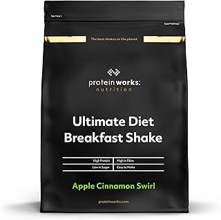 Protein Works - Ultimate Diet Breakfast Shake, Low Calorie Breakfast Shake, High Protein, Low Sugar Breakfast, 18 Servings, Apple Cinnamon Swirl, 1kg