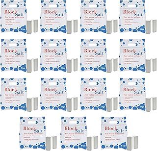 Block salt for water softeners, original pure grade a food quality salt blocks, water softener salt, water softening salt blocks, white (15, pack)