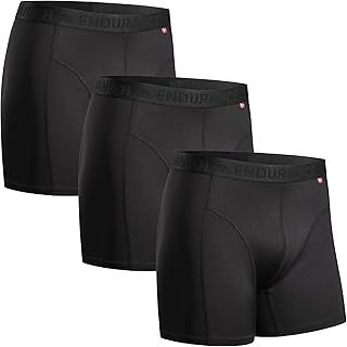 DANISH ENDURANCE Running Boxers Men, Anti Chafing Underwear, Long Leg or Regular, Breathable Sports Boxers, Moisture Wicking, 3 Pack