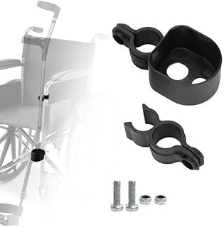 GAESHOW 2pcs Walking Stick Holders, Cane Holder for Drive Rollator, Walking Stick Rack for Wheelchair, Cane Holder Crutch Holder for Electric Wheelchairs Mobility Scooter Drive Rollator