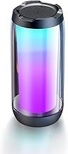 BONBELONG Portable Bluetooth speaker with LED light with TF card Approx. 24 hours playback True wireless stereo sound Suitable for home garden parties camping trips (black)